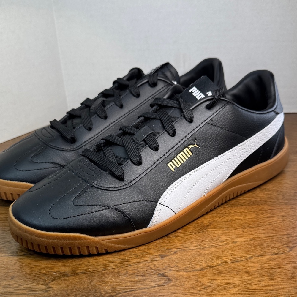 EUC Puma Mens Club 5v5 Sneakers, Black w/ White Gold, sz 11.5